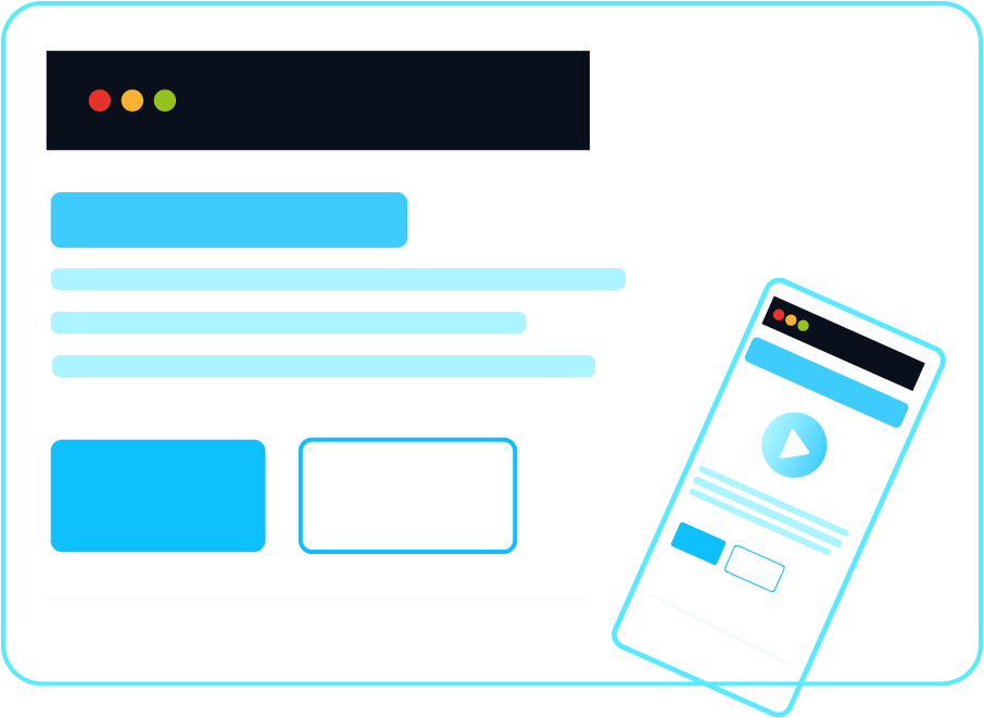 Illustration d’un site internet responsive sur ordinateur et mobile