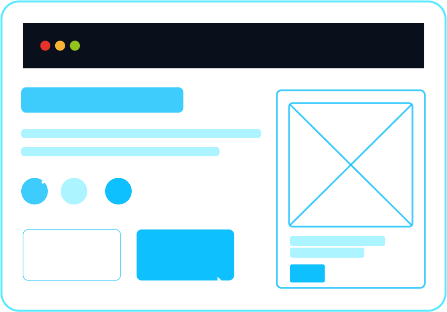 Illustration d’une refonte UX/UI avec maquette de site web et palette de couleurs